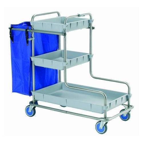 CARRO LIMPIEZA 3 BANDEJAS POLIPROPILENO-CHASIS INOX /...