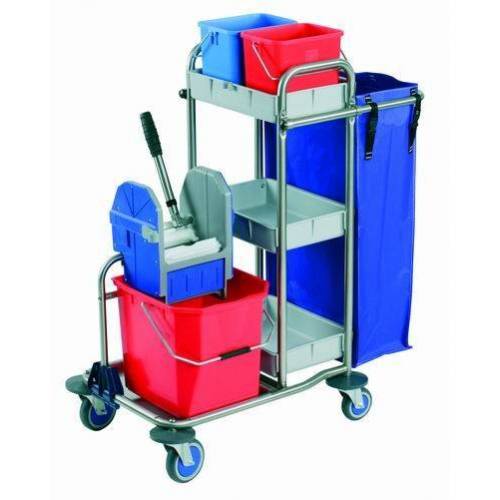 CARRO SUPER LIMPIEZA INOX COMPLETO ( cubo 25lts)  /  MOD....