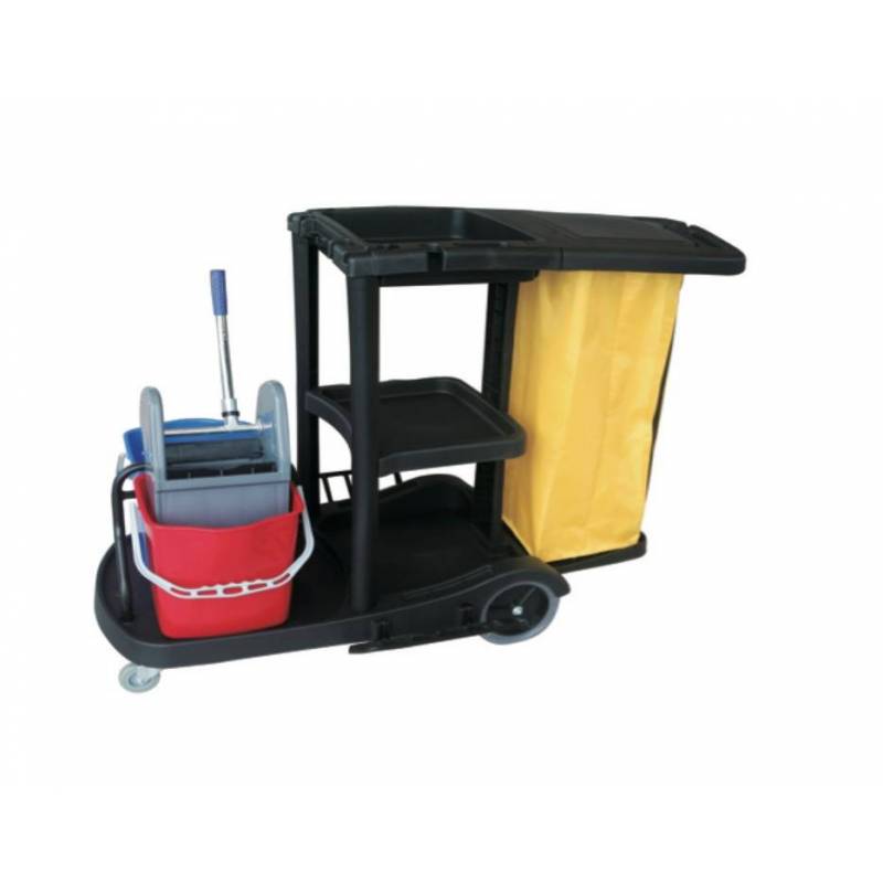 CARRO LIMPIEZA NEGRO + 2 CUBOS 18L...