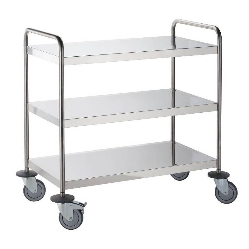 CARRO LOZA INOX CON 3 BANDEJAS MOD...