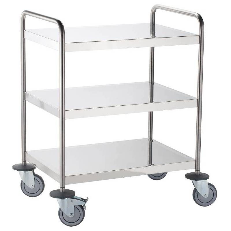 CARRO LOZA INOX CON 3 BANDEJAS...