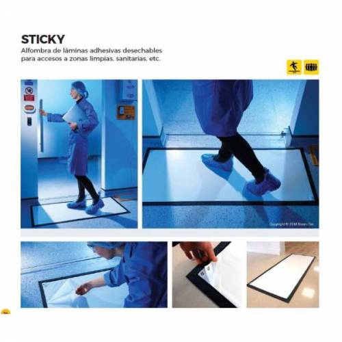 ALFOMBRA STICKY + MARCO / 45 cm x 114 cm / caja 8 packs x...