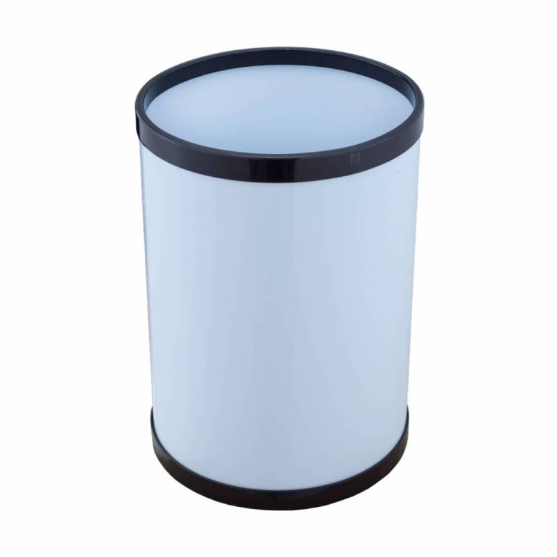 Papelera pintada redonda aros negros