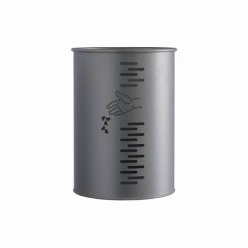 Papelera metálica cilíndrica perforada