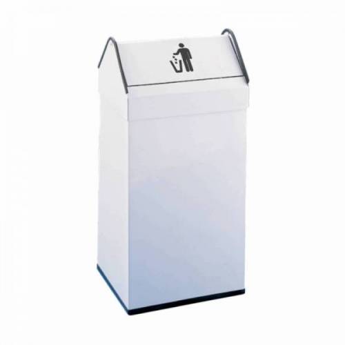 Papelera rectangular pintada tapa basculante