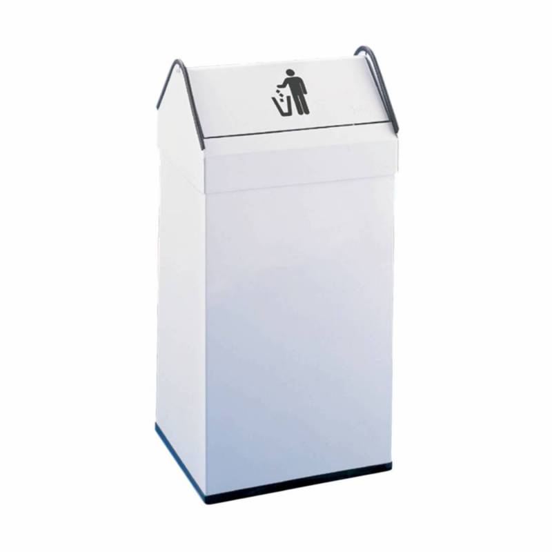 Papelera rectangular pintada tapa...