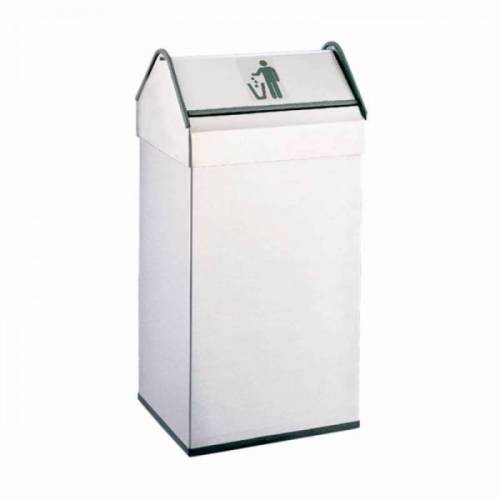 Papelera rectangular inox tapa basculante