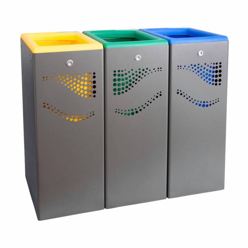 Papelera selectiva tres módulos...