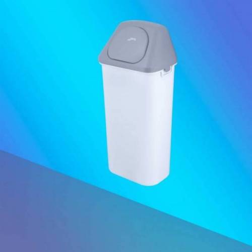 PAPELERA PLASTICO FIJADA A PARED TAPA BASCULANTE /...