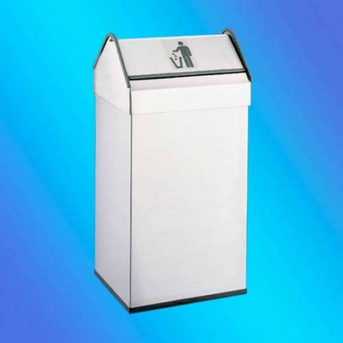 PAPELERA RECTANGULAR INOX / TAPA BASCULANTE / 40 ltrs....