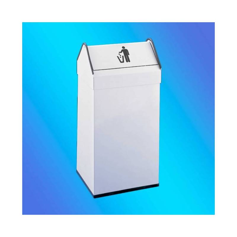 PAPELERA RECTANGULAR EPOXI BLANCA /...