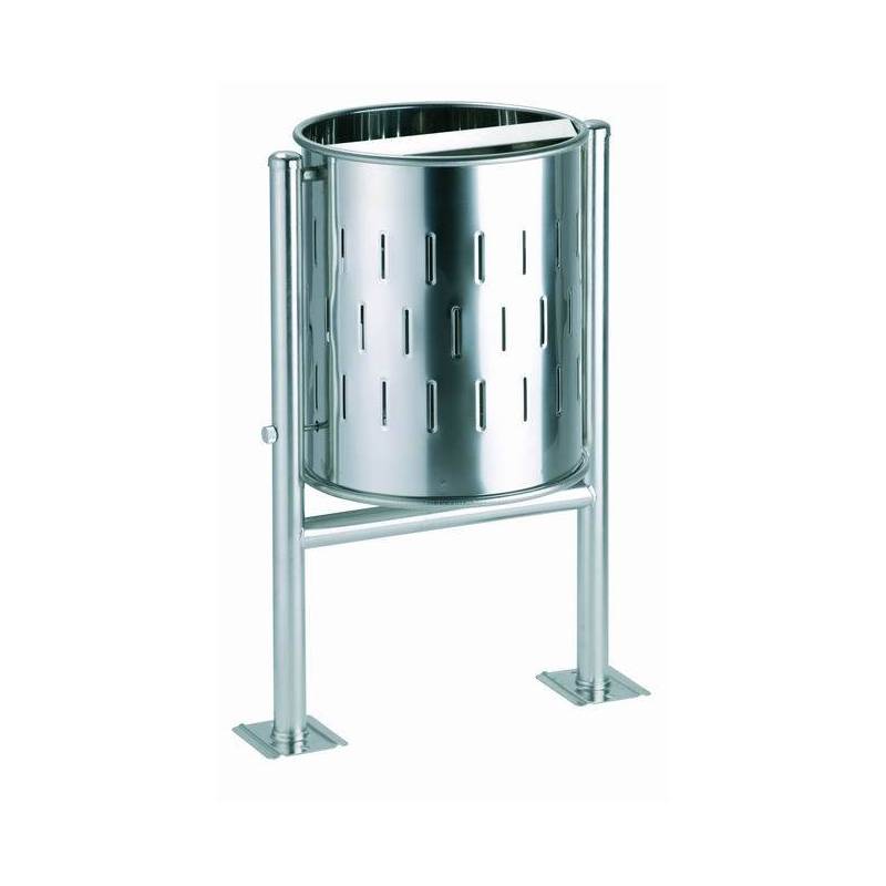 PAPELERA EXTERIORES TROQUELADA INOX...