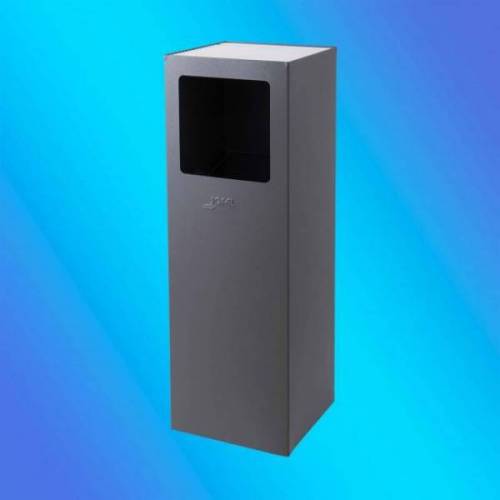 PAPELERA CENICERO DE LAMAS ALUMINIO CUADRADA GRIS...