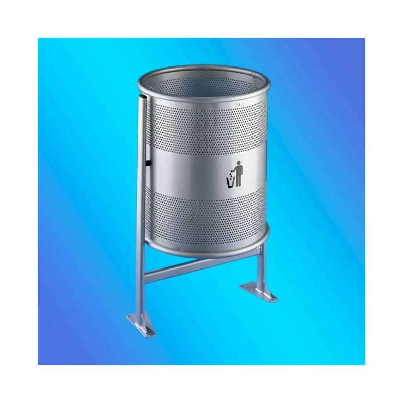 PAPELERA CIRCULAR PINTADA PLATA...