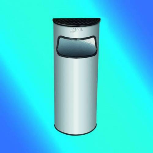 PAPELERA CENICERO MEDIA LUNA INOX / 15 ltrs. (AL82201)