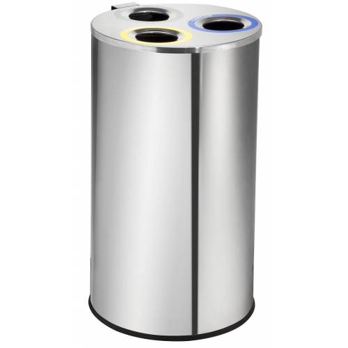 PAPELERA SANITARIA REDONDA INOX 3 COMP  MOD.4000