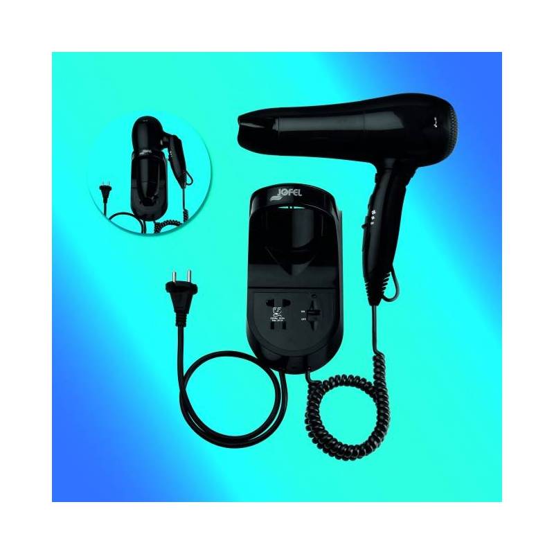 Secapelos mural negro con enchufe