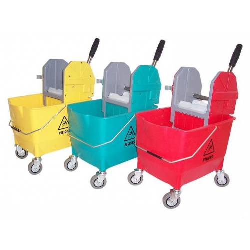 CUBO  CON PRENSA Y RUEDAS MOD. 730 VALIENTE / 25Lts.