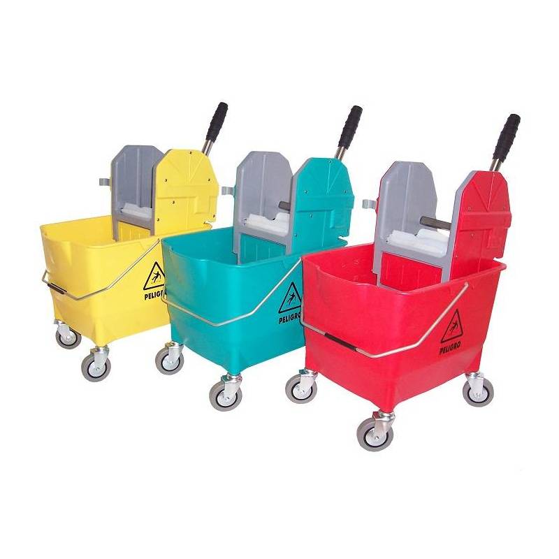 CUBO  CON PRENSA Y RUEDAS MOD. 730...