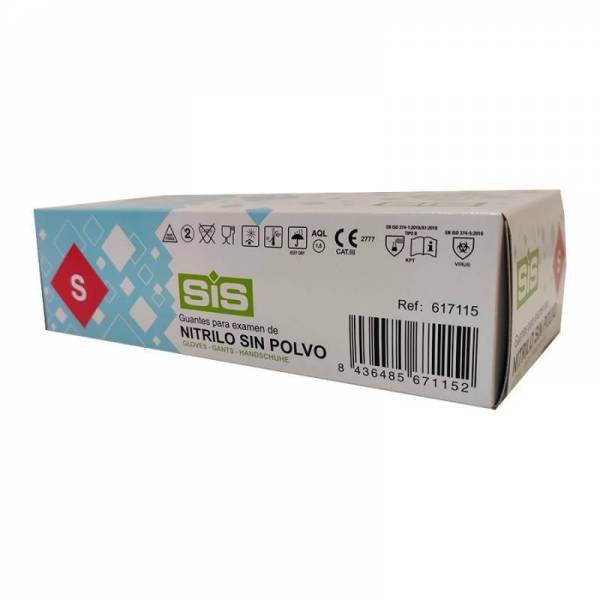GUANTE NITRILO / AZUL / S.P. / TALLA - S ( 6-7 ) / PEQUEÑA /  1 estuche x 100 uds.
