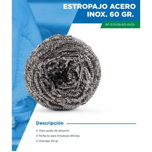 NANAS INOX / GIGANTE EXTRA / 60 grs. /  pqte. 8 uds.