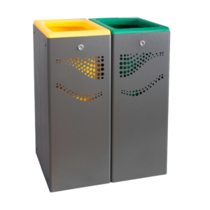 Papelera selectiva dos módulos combinables entre Amarillo/Verde/Azul/Gris