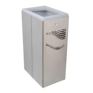 Papelera Rectangular Acero Inox con Depósito Interior y Llave