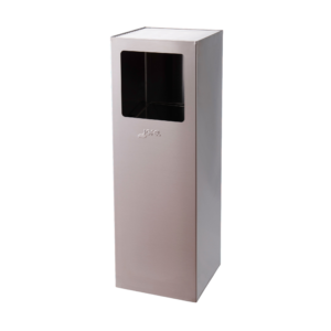 Papelera cenicero de lamas rectangular acero inox