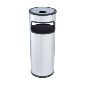 Cenicero Papelera Inox Redonda Dos Aberturas